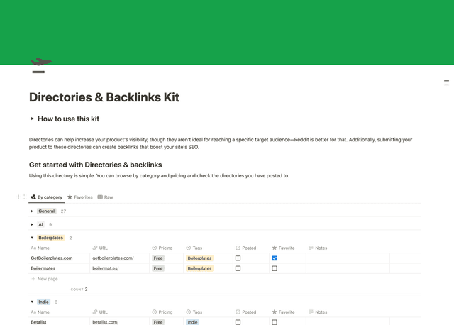 Backlinks directory